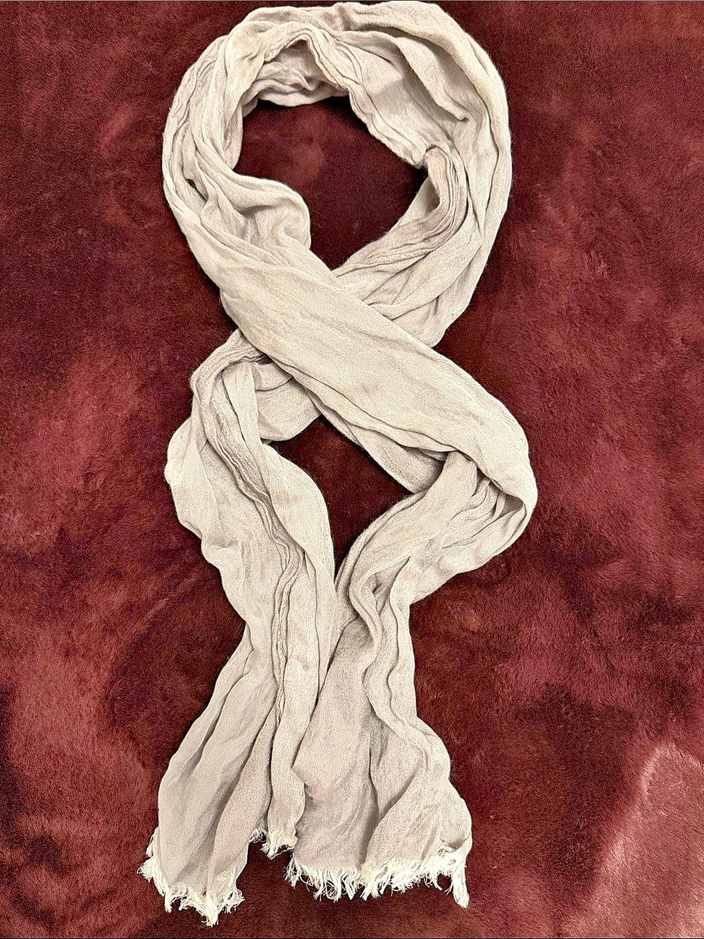 Fringed Scarf in Beige